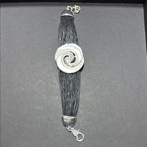 Elegant Silver and Black Women's Bracelet